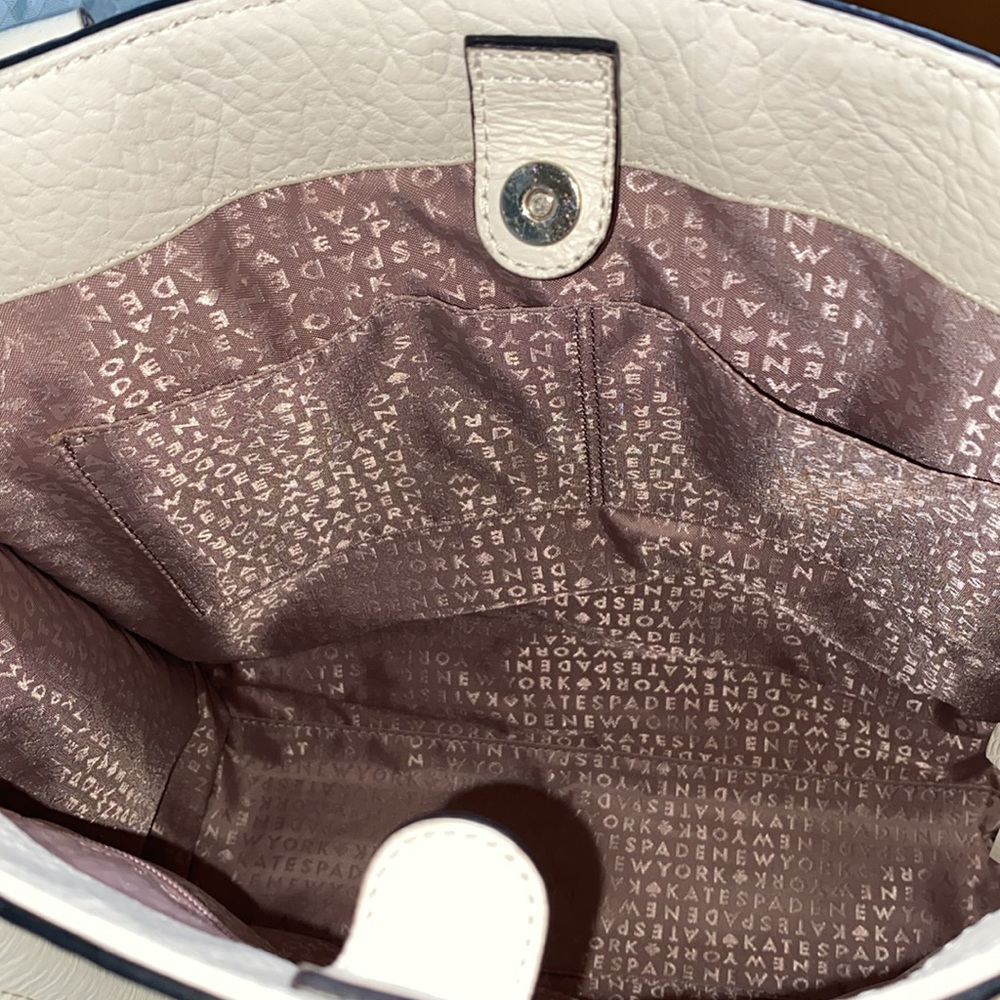 *SOLD*Kate Spade Perri Lane Lazer Cut Bubbles w/ Pebble Leather Tote/Cream/White - Picture 17 of 17